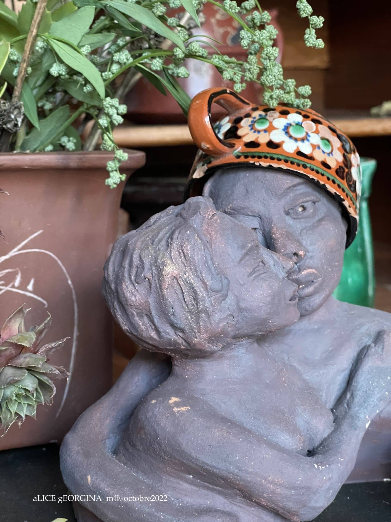 Arrangement d'objets chinés de seconde main, automne